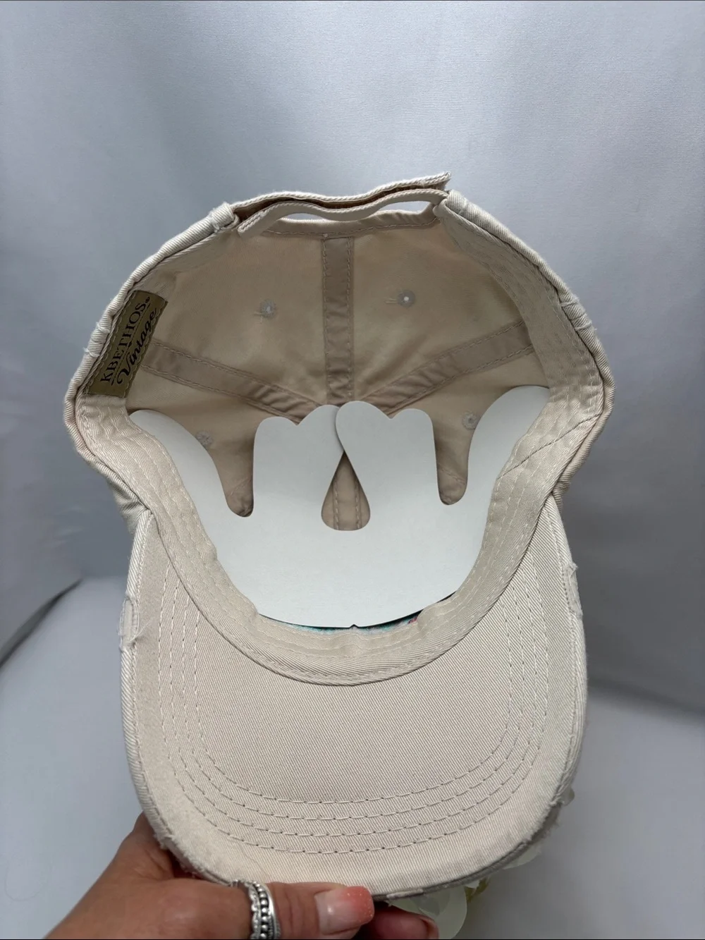 KBETHOS Women’s Vintage Style‎ Cream Baseball Cap with Pastel Floral Accent